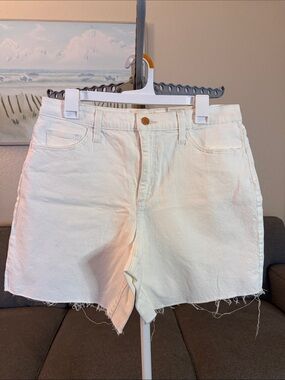 Universal Thread White High-Rise Denim Shorts with Raw Hem
